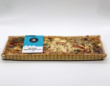 Spinach, Olive & Red Pepper Quiche
